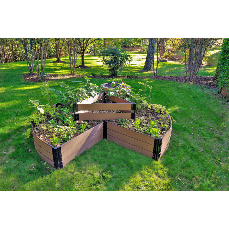 Frame It All 9 ft x 9 ft Keyhole Composting Composite Raised Garden Bed